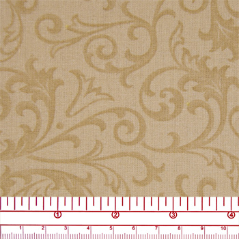 Tan Baroque 108'' wide 100% Cotton Quilt Backing by the ¼ metre pieces